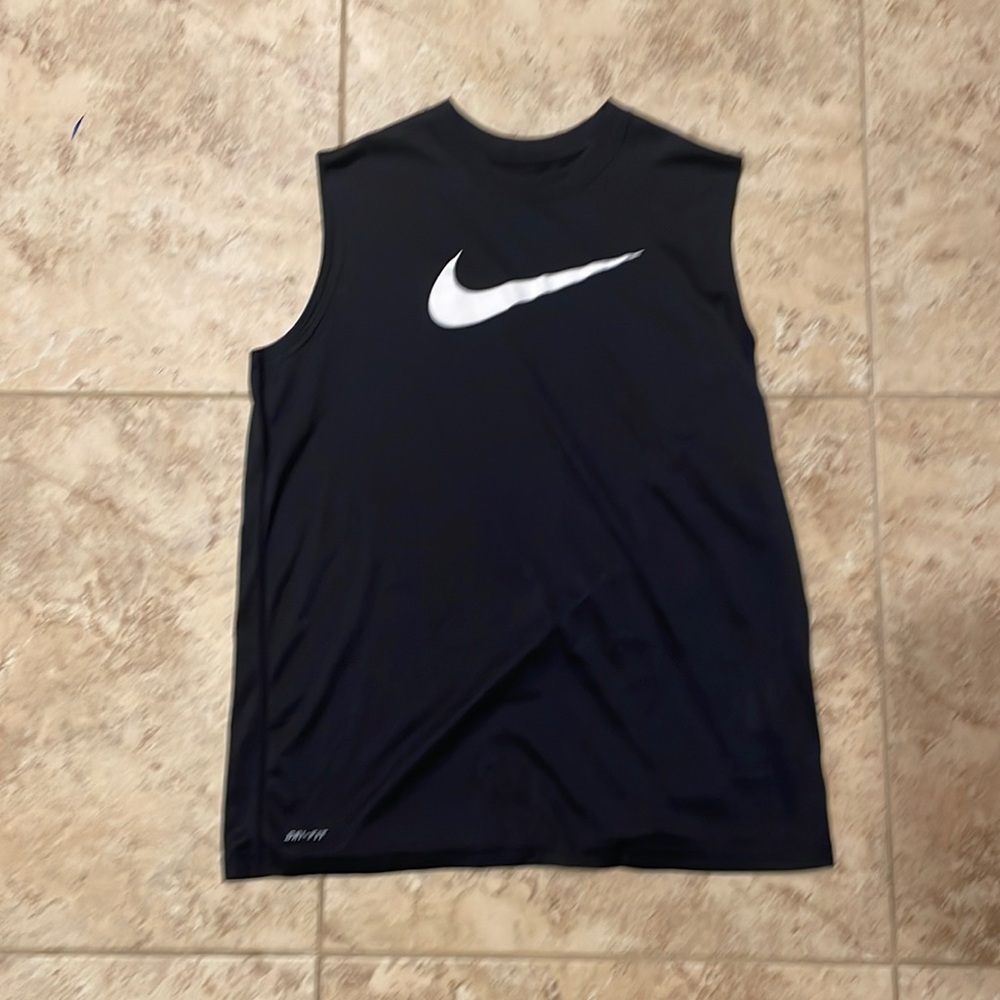 Youth Boys Nike Black Dri-Fit Black Tank-top